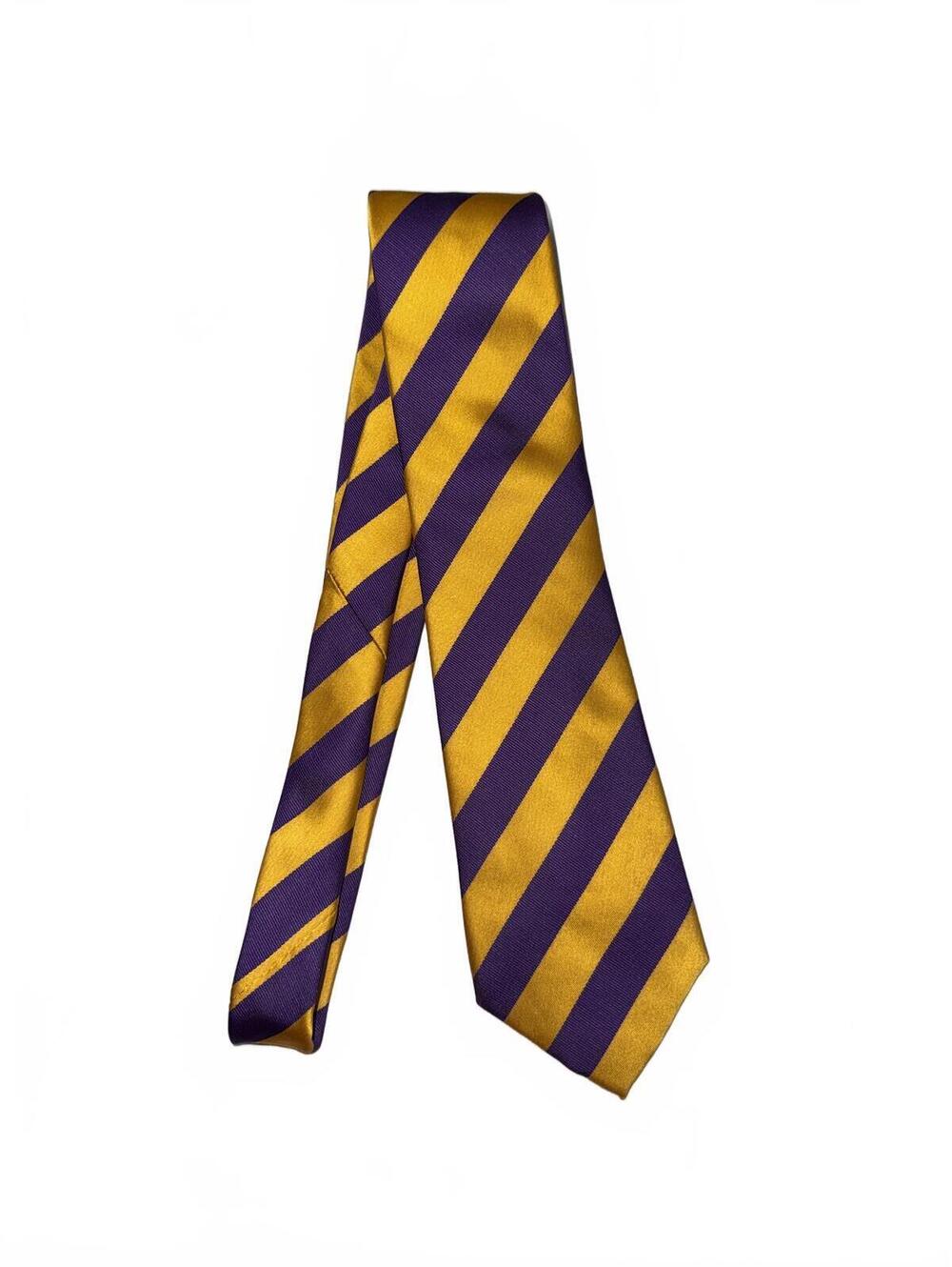 St. Patrick Micro-Fiber Yellow and Purple Striped Tie